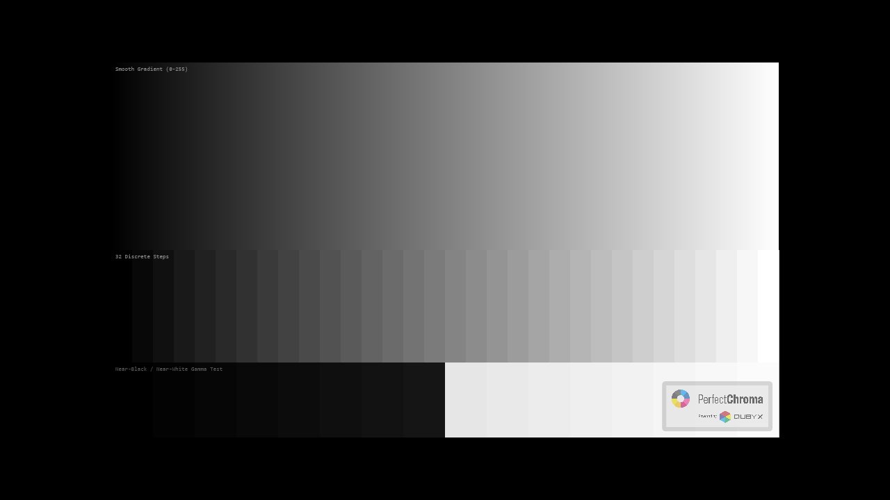 Grayscale ramp test pattern