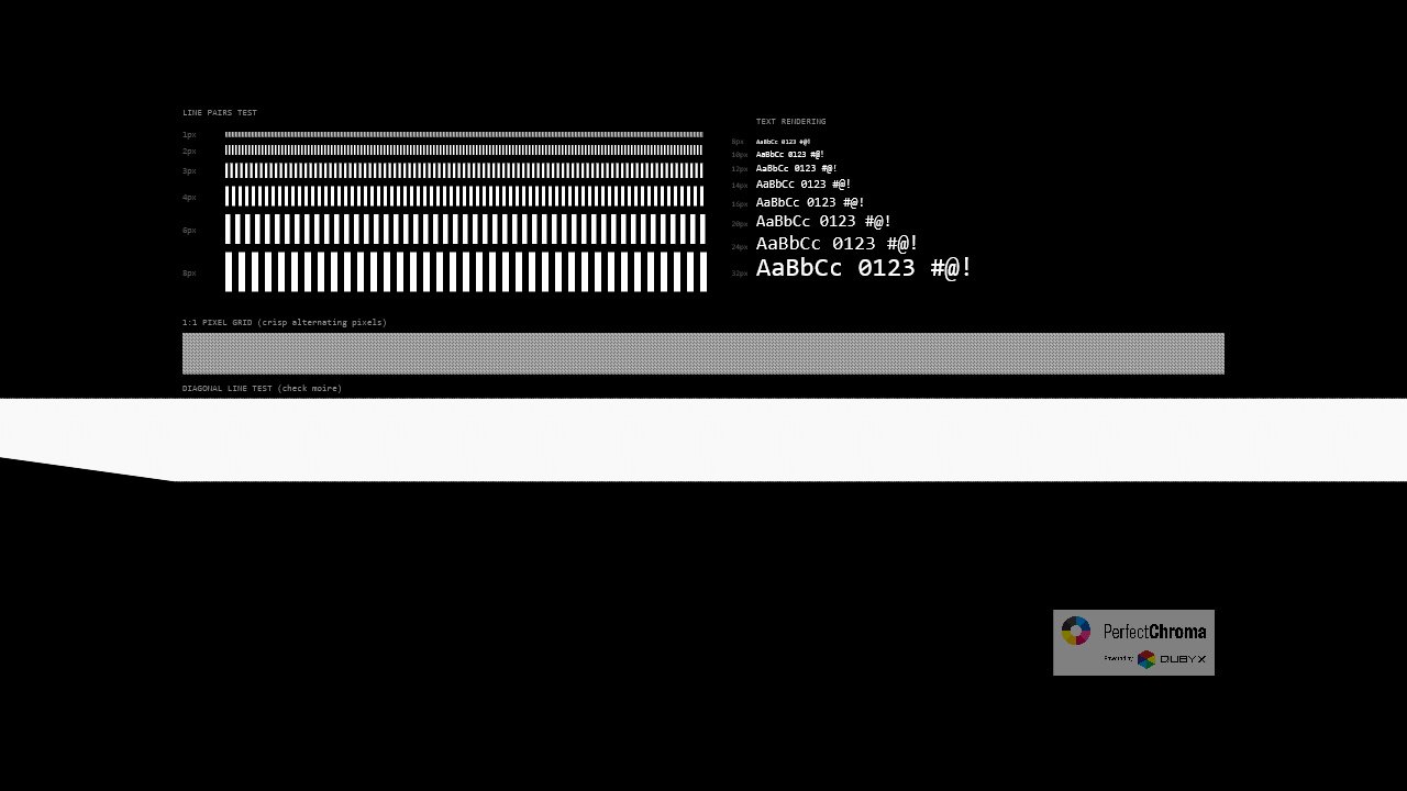 Sharpness focus test pattern